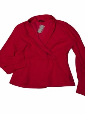 J. Crew Bright Red Wrap Top